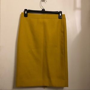 J. Crew No. 2 Pencil Skirt in Spicy Gold Double Surge Wool